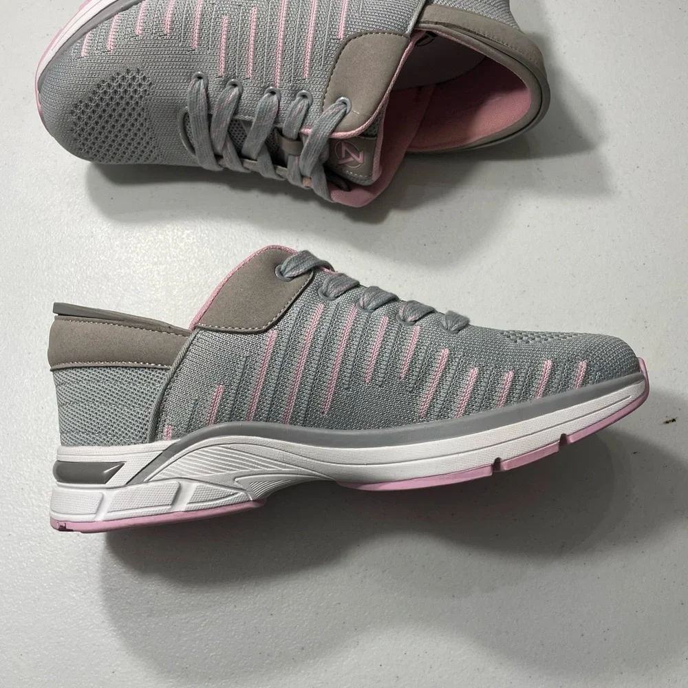 Zeba Gray and Pink Women's Sneakers Size 10 hands free Slipon SB-